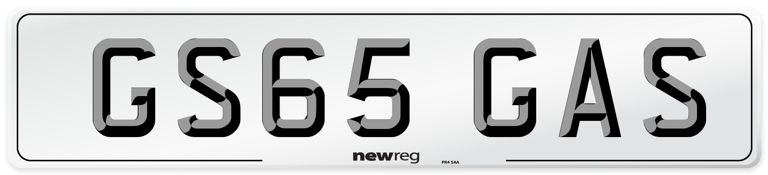 GS65 GAS Number Plate from New Reg